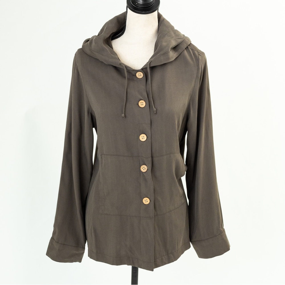 Silk hooded jacket shacket M John Paul Richard
